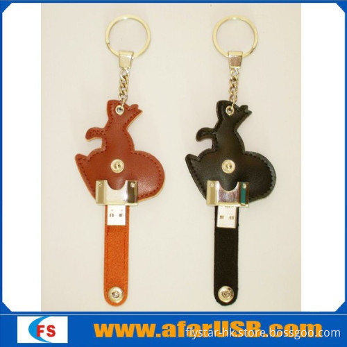 Rabbit leather usb flash drive with high quality and factory price